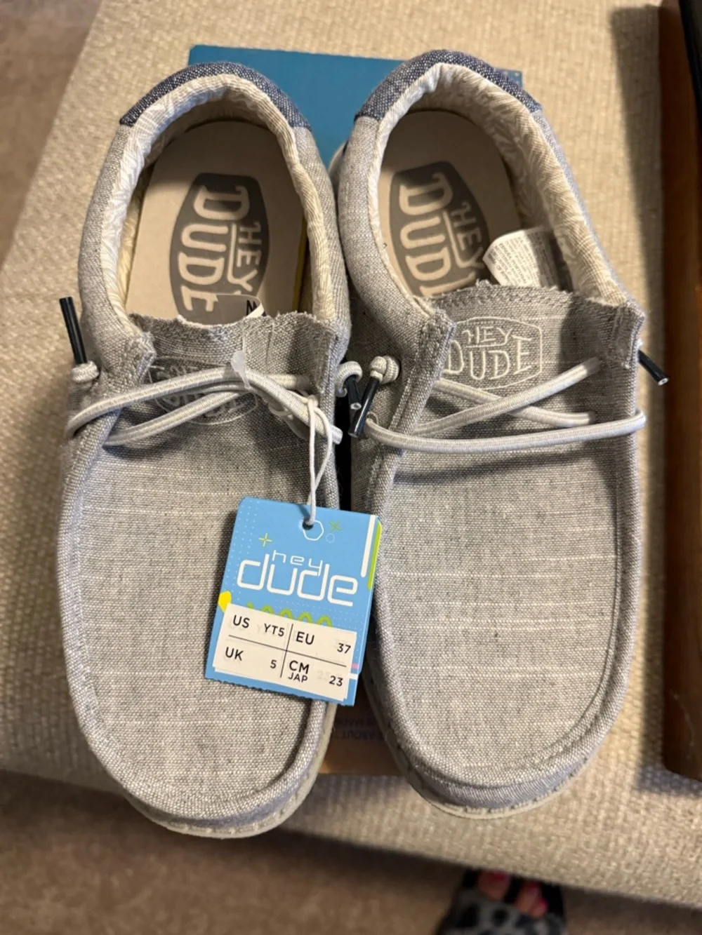 Hey Dude Youth Slip-On Shoes in Steel
